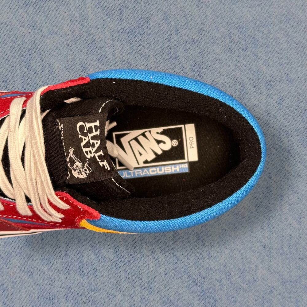 Vans Half Cab Pro Red Multi-Color Skateboarding Shoes, Men Size 9 - Picture 5 of 7